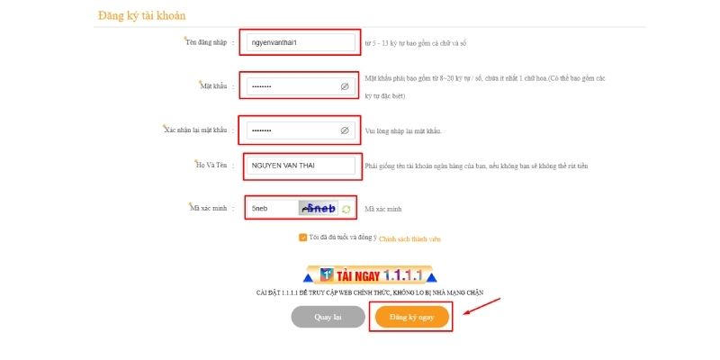 Hướng dẫn đăng ký Daga nhanh chóng, hoàn toàn miễn phí Dang ky daga 3